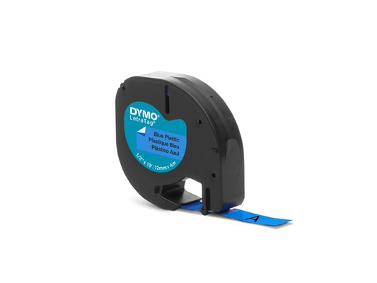 DYMO Ruban d’étiquettes LetraTag Noir sur Bleu