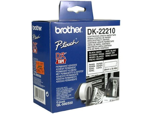 Brother Rouleau à étiquettes DK-22210 Thermo Direct 29 mm x 30.48 m