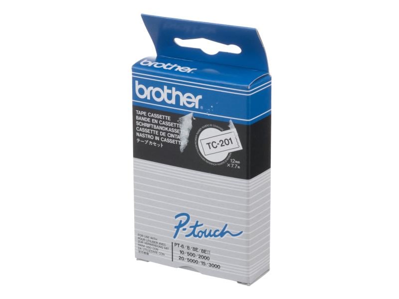 Brother Ruban d’étiquettes TC-201 Noir auf Blanc