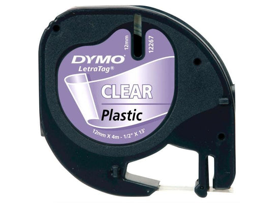 DYMO Ruban d'étiquettes LetraTag Noir auf Transparent