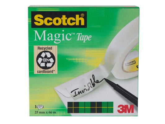 Scotch Ruban adhésif Magic 25 mm x 66 m, Transparent, 1 rouleau