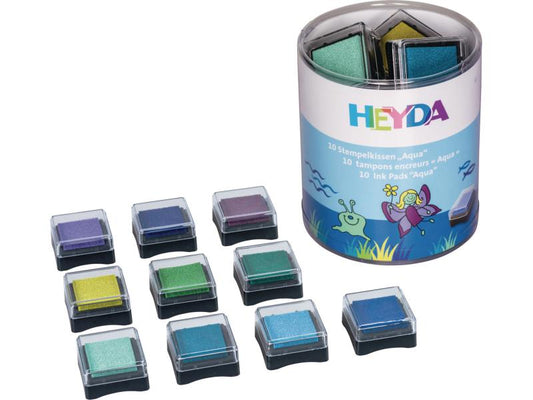 Heyda Tampon encreur Set Aqua Multicolore, 10 pièces