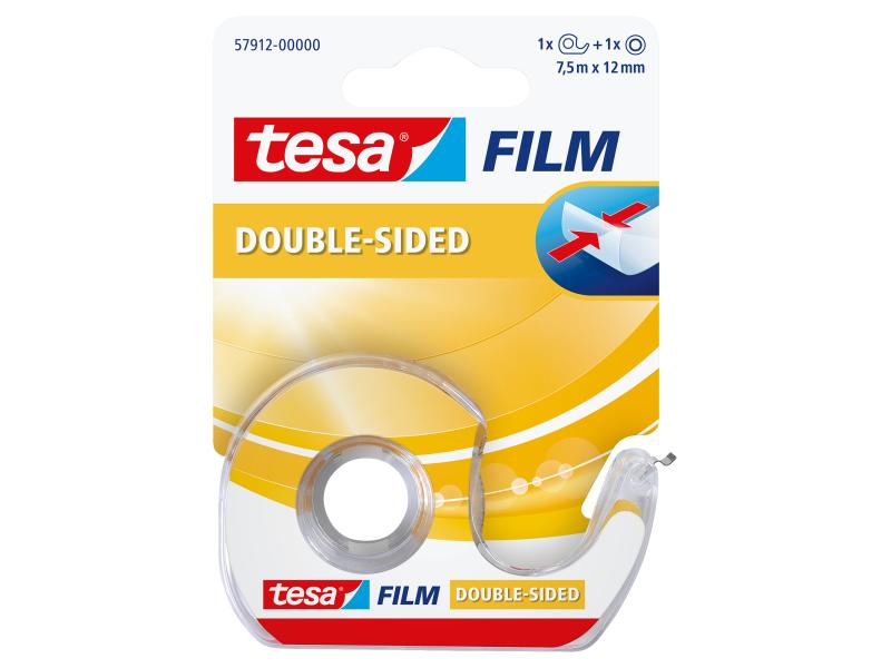 tesa Dérouleur manuel Film double face 12 mm x 7.5 m