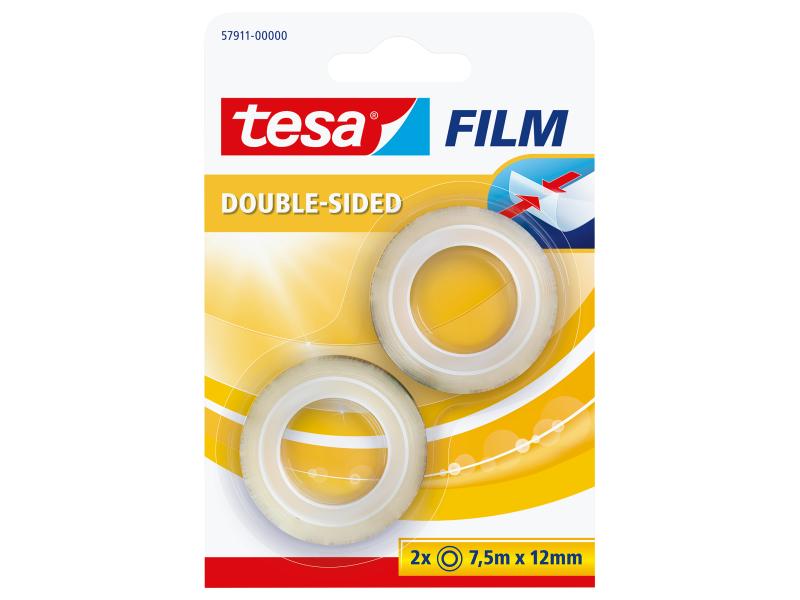 tesa Ruban adhésif double-face Film 12 mm x 7,5 m