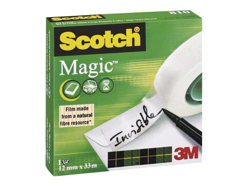 Scotch Ruban adhésif Magic 12 mm x 33 m, Transparent