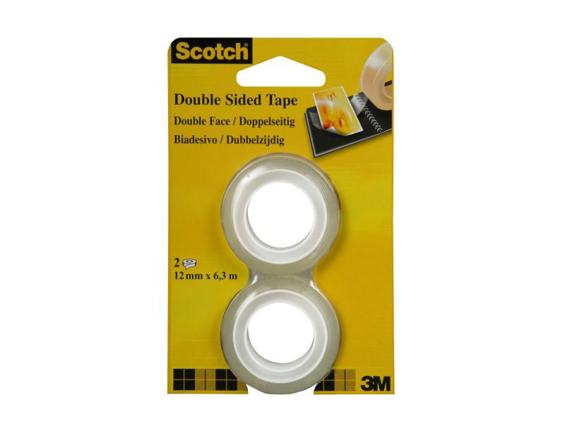 Scotch Ruban adhésif double-face 2 x 12 mm x 6.3 m