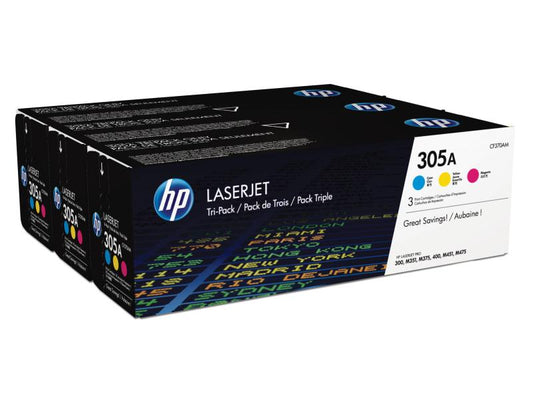 HP Toner Nr. 305A (CF370AM) Cyan/Magenta/Yellow
