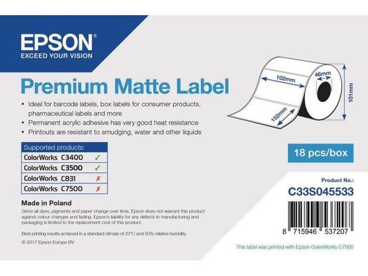 Epson Rouleau à étiquettes Premium 102 x 152 mm