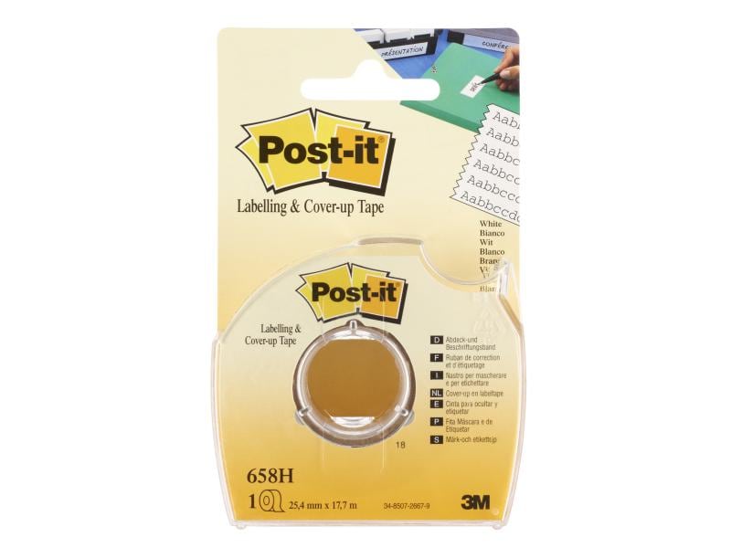 Post-it Ruban d’étiquettes Post-it dans un distributeur manuel 25,4 mm x 17,7m