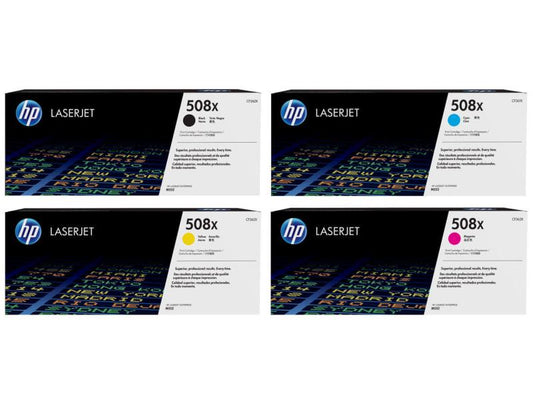 HP Kits arc-en-ciel Nr. 508X (CF360X-CF363X) BL/C/M/Y