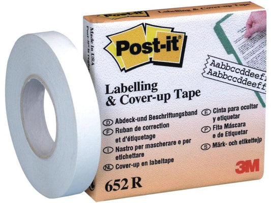 Post-it Ruban d’étiquettes Post-it 8,4 mm x 17,7 m, blanc